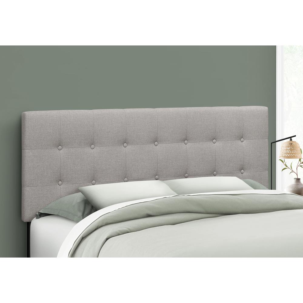 Lylah - Bed Headboard Only Queen Size Bedroom Upholstered Grey Linen Look