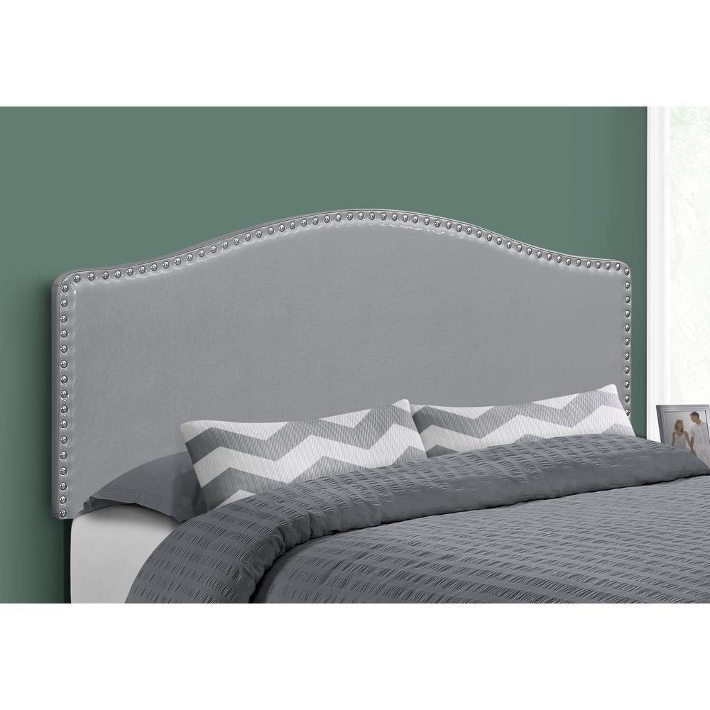 Parlin - Bed Headboard Only Queen Size Bedroom Upholstered Grey Leather Look