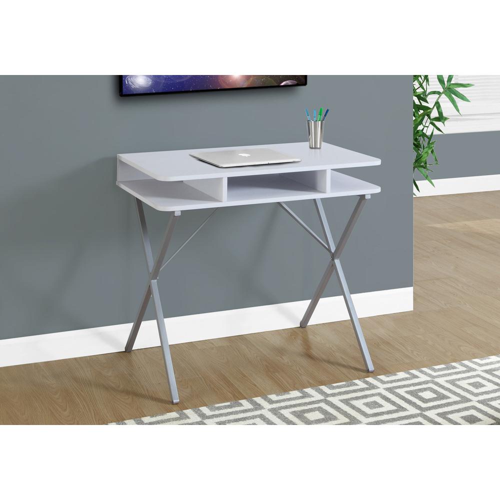 Quinlan - Computer Desk Home Office Laptop Storage Shelves 31"L Work White