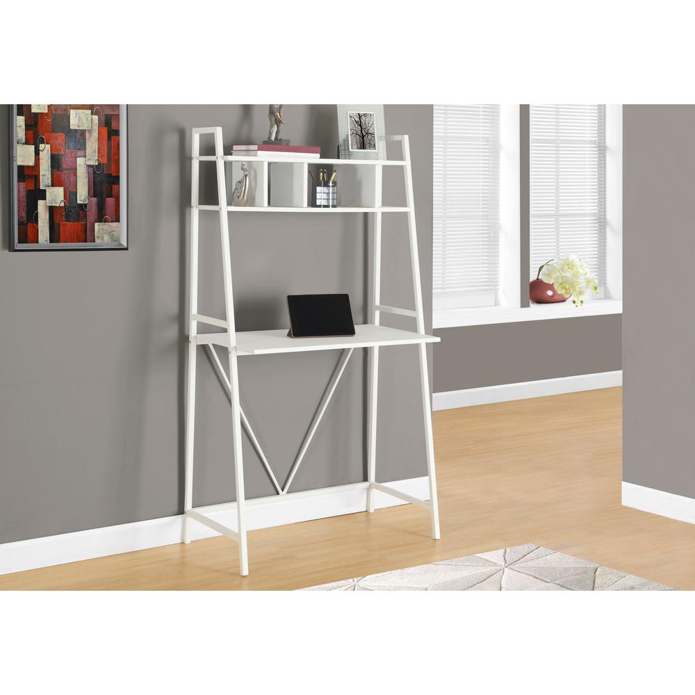 Wendell - Computer Desk Home Office Laptop Leaning Storage Shelves Work White