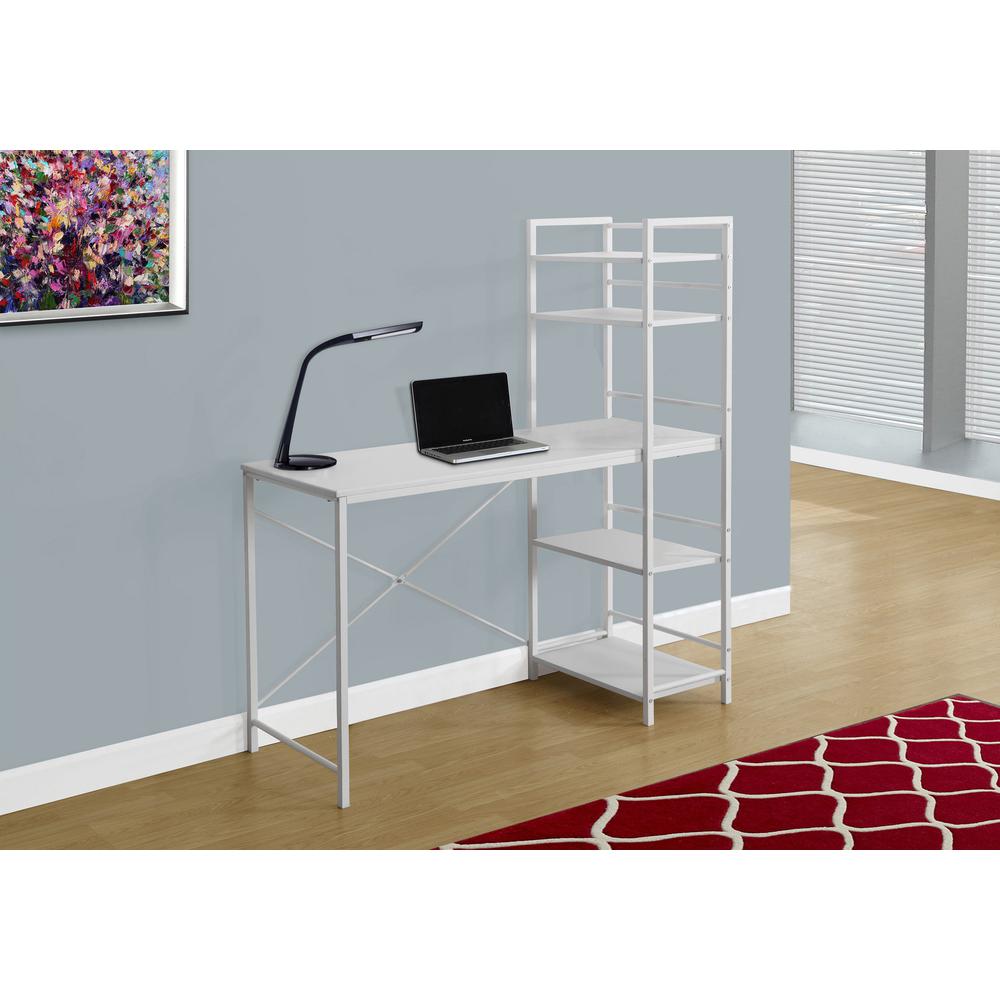Giovanni - Computer Desk Home Office Laptop Storage Shelves 48"L Work White