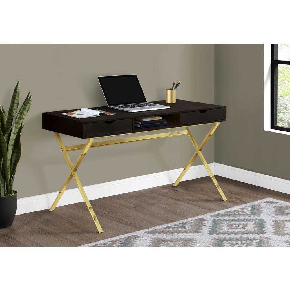 Tonia - Computer Desk Home Office Laptop Storage Drawers 48"L Work Brown