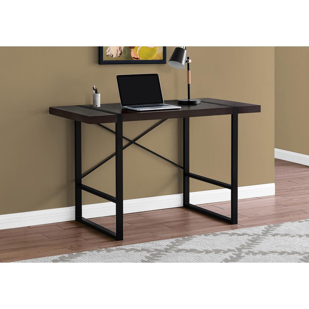 Darrin - Computer Desk Home Office Laptop 48"L Work Brown Laminate Black