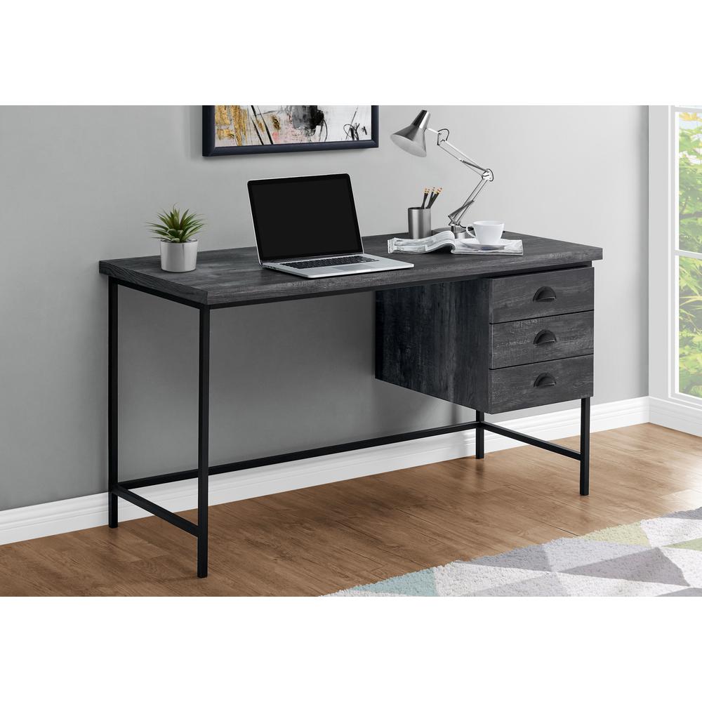 Larkin - Computer Desk Home Office Laptop Storage Drawers 55"L Work Black