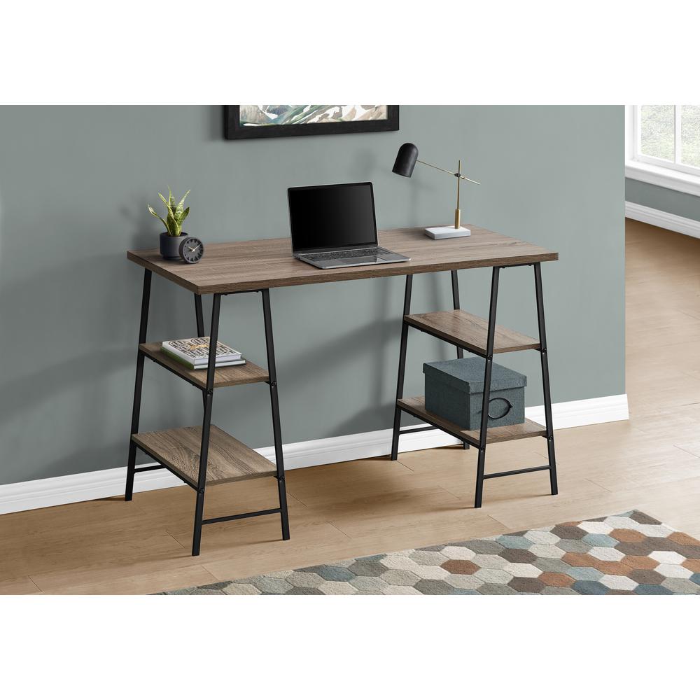 Michigan - Computer Desk Home Office Laptop Storage Shelves 48"L Work Brown