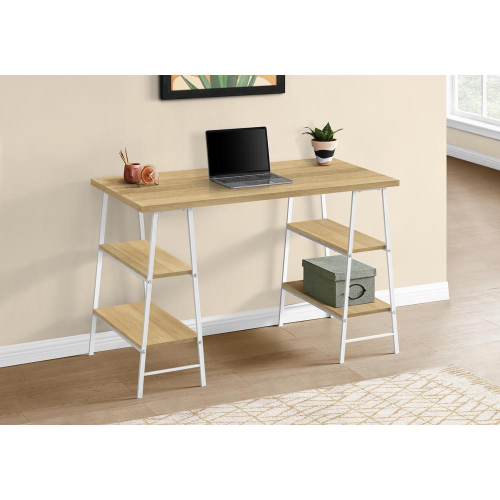 Celerina - Computer Desk Home Office Laptop Storage Shelves 48"L Work Natural