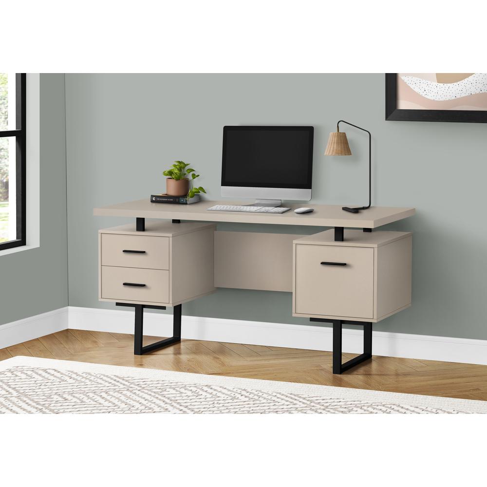 Parson - Computer Desk Home Office Laptop Left Right Set-up Storage Drawers