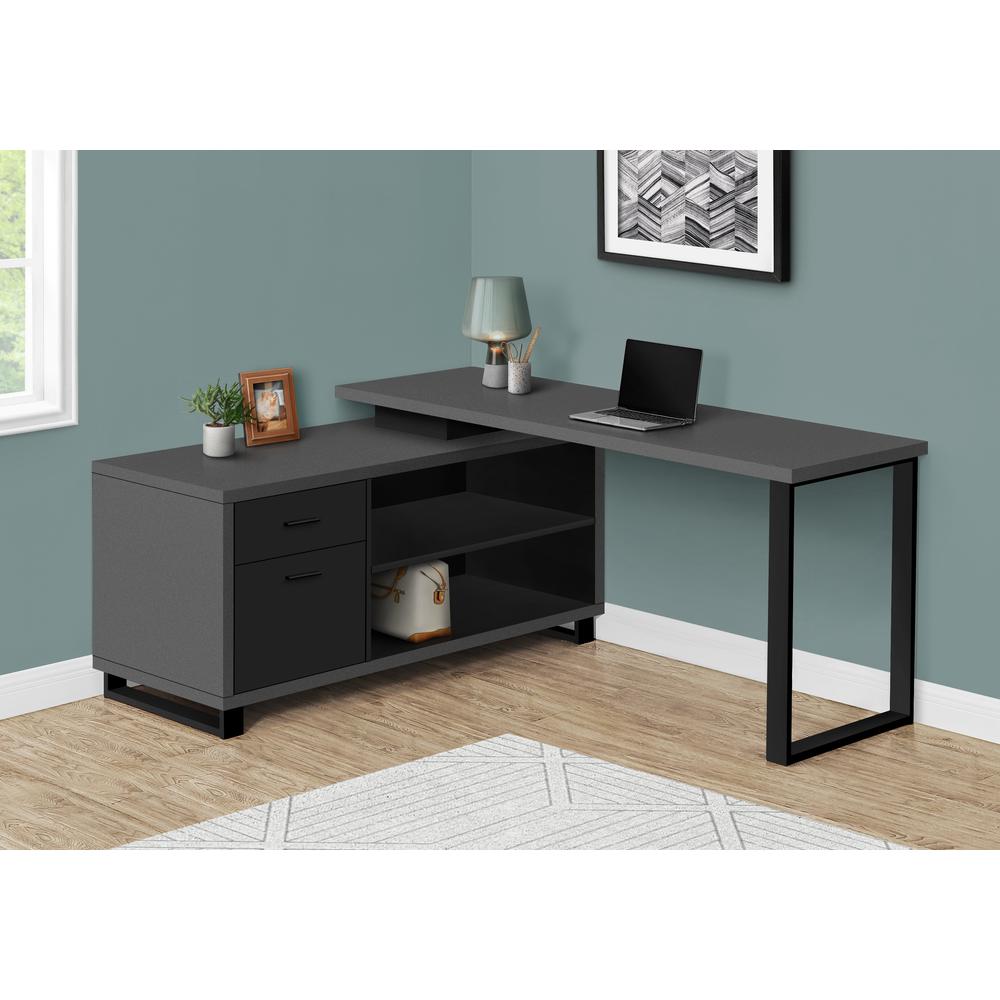 Louane - Computer Desk Home Office Corner Storage Drawers 72"L L Shape
