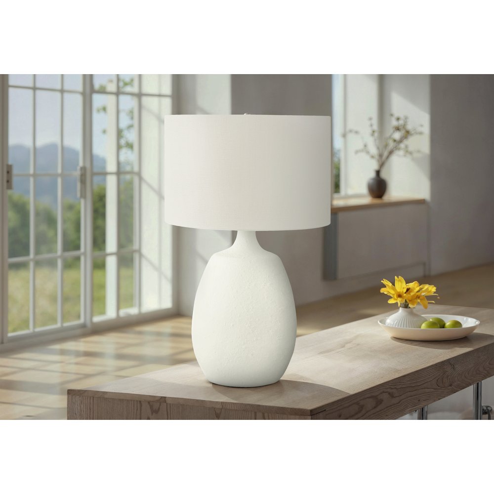 Eliseo - Lighting 26"H Table Lamp Ivory / Cream Shade Cream Resin