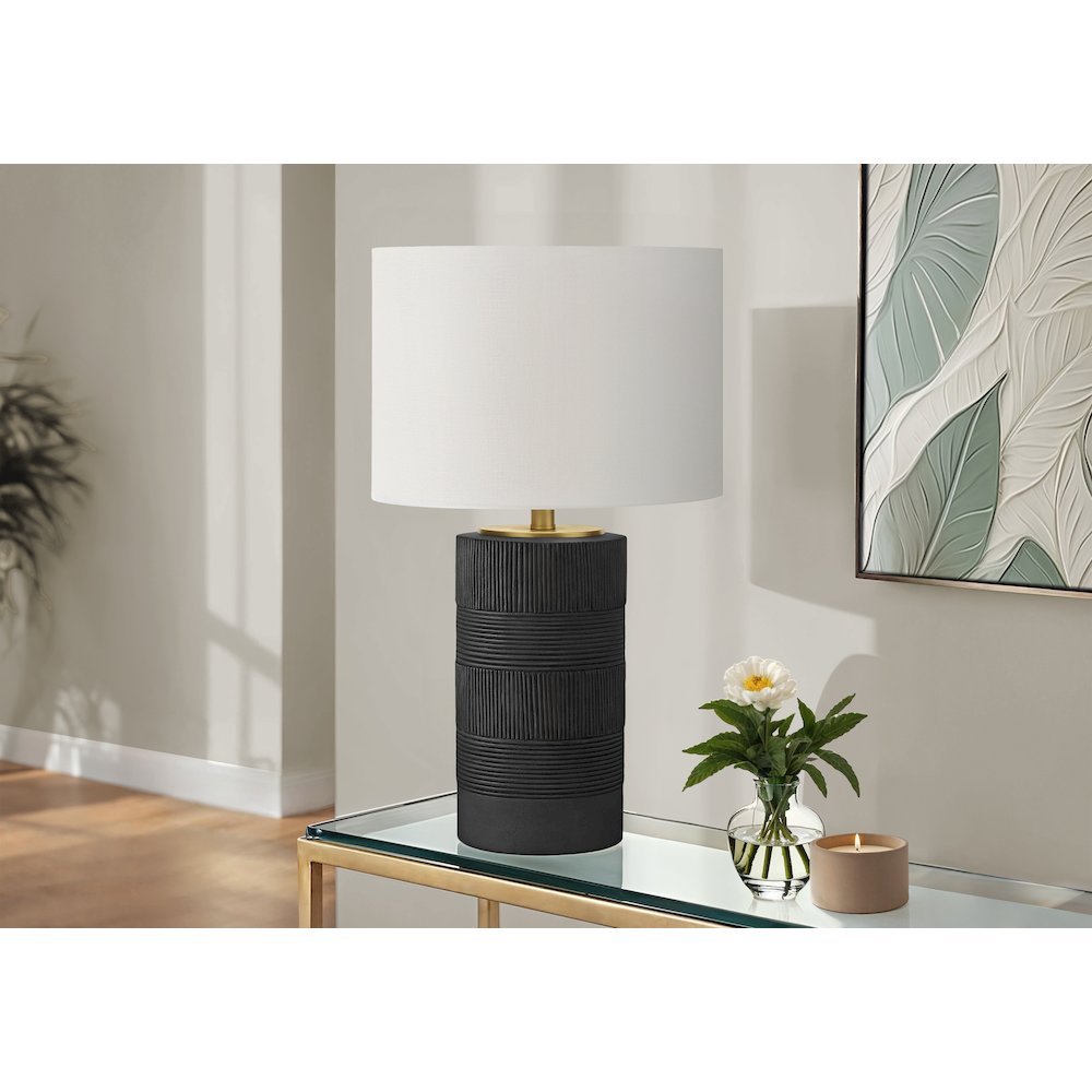 Jerilyn - Lighting 24"H Table Lamp Black Resin Ivory / Cream Shade