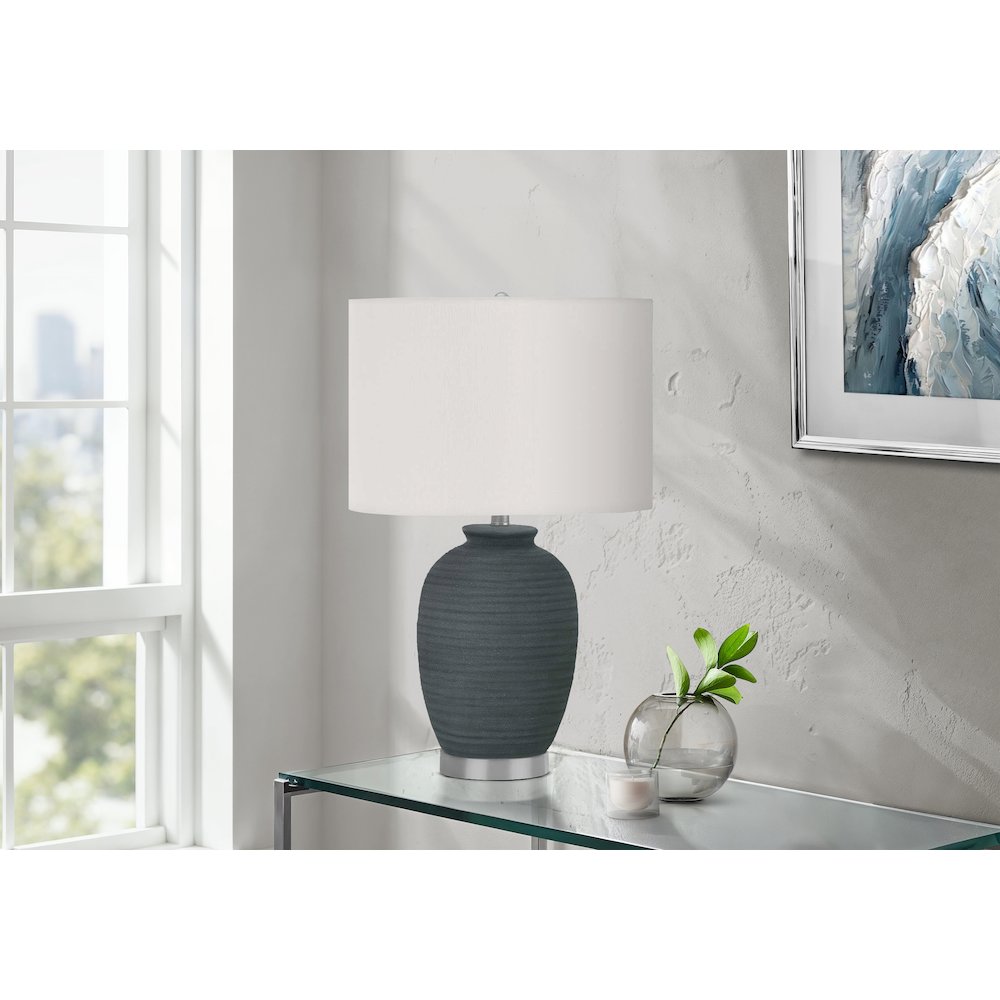 Geona - Lighting 24"H Table Lamp Blue Ceramic Ivory / Cream Shade