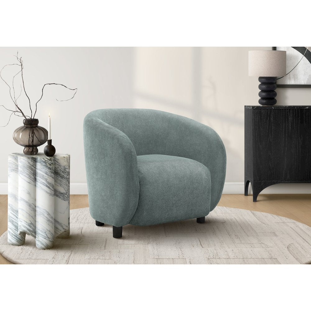 Accent Chair, 29"H, Upholstered, Living Room, Bedroom, Green Fabric, Contemporary, Modern