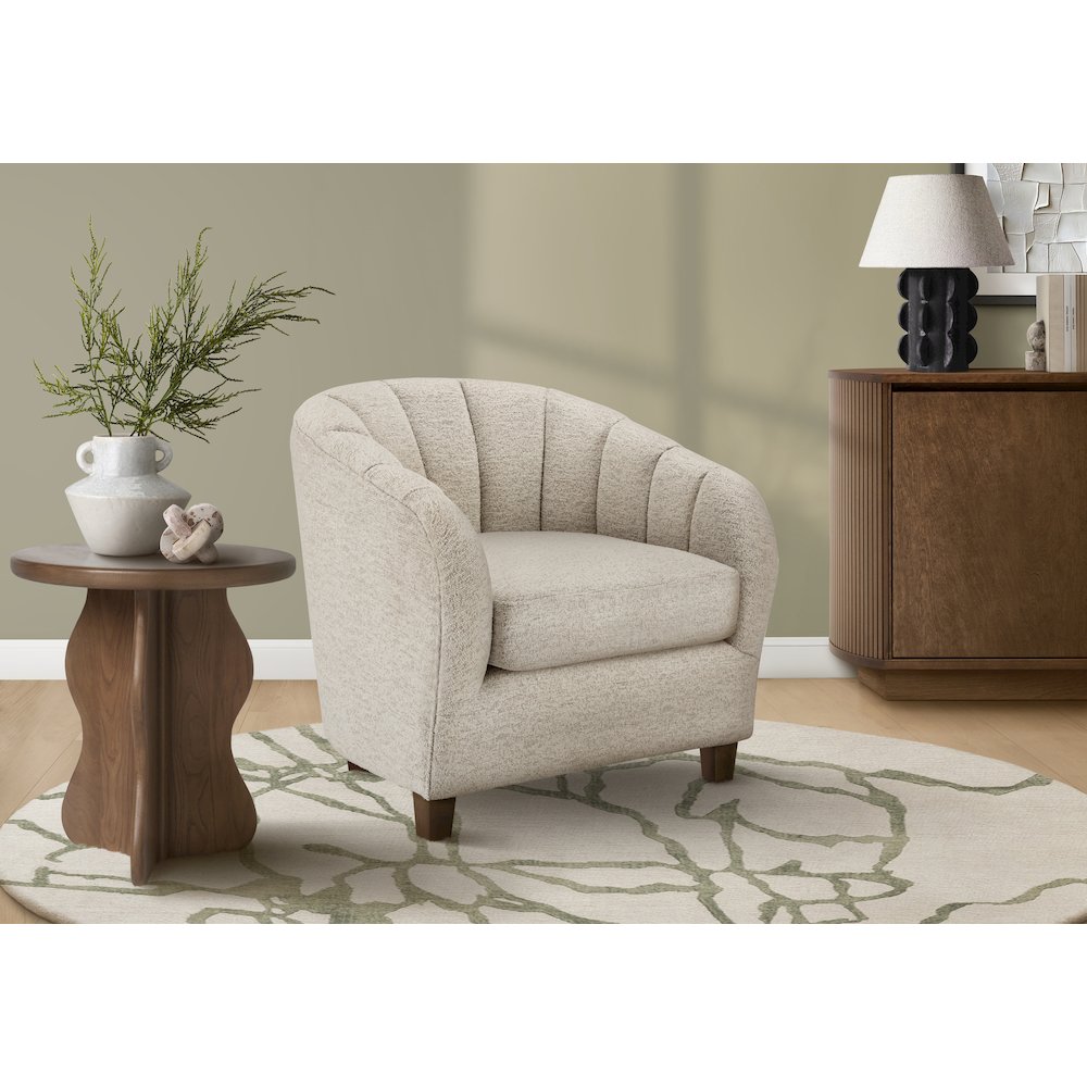 Accent Chair, 31"H, Upholstered, Living Room, Bedroom, Cream Fabric, Contemporary, Modern, Transitional
