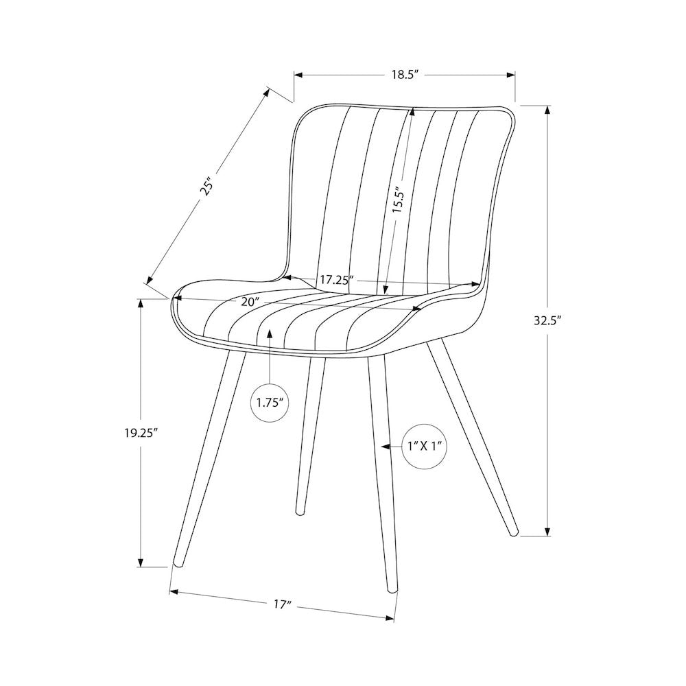 Thadius - Dining Chair 33" Height Dining Room Kitchen Upholstered Side Set
