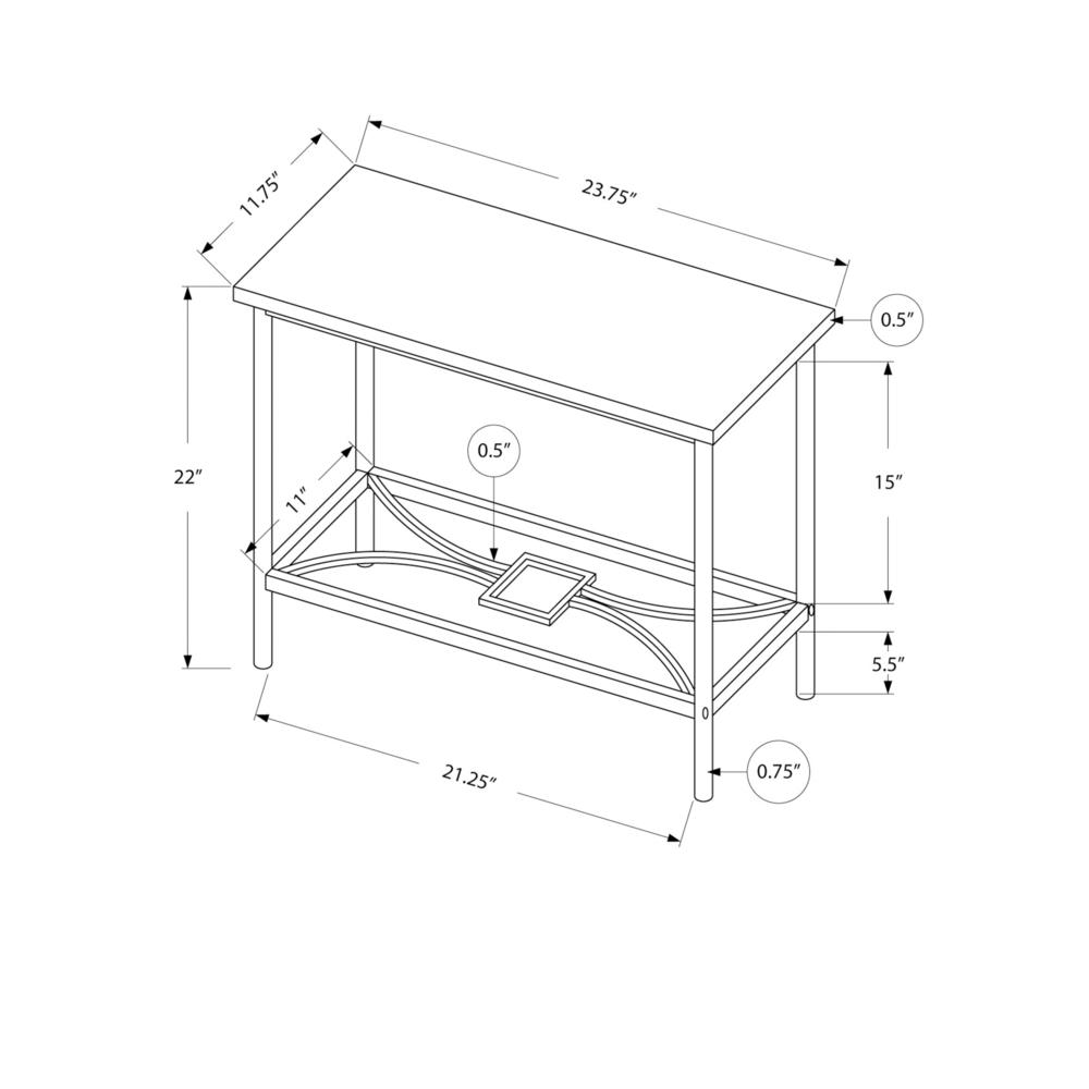 Fabrizio - Accent Table Side End Narrow Small 2 Tier Living Room