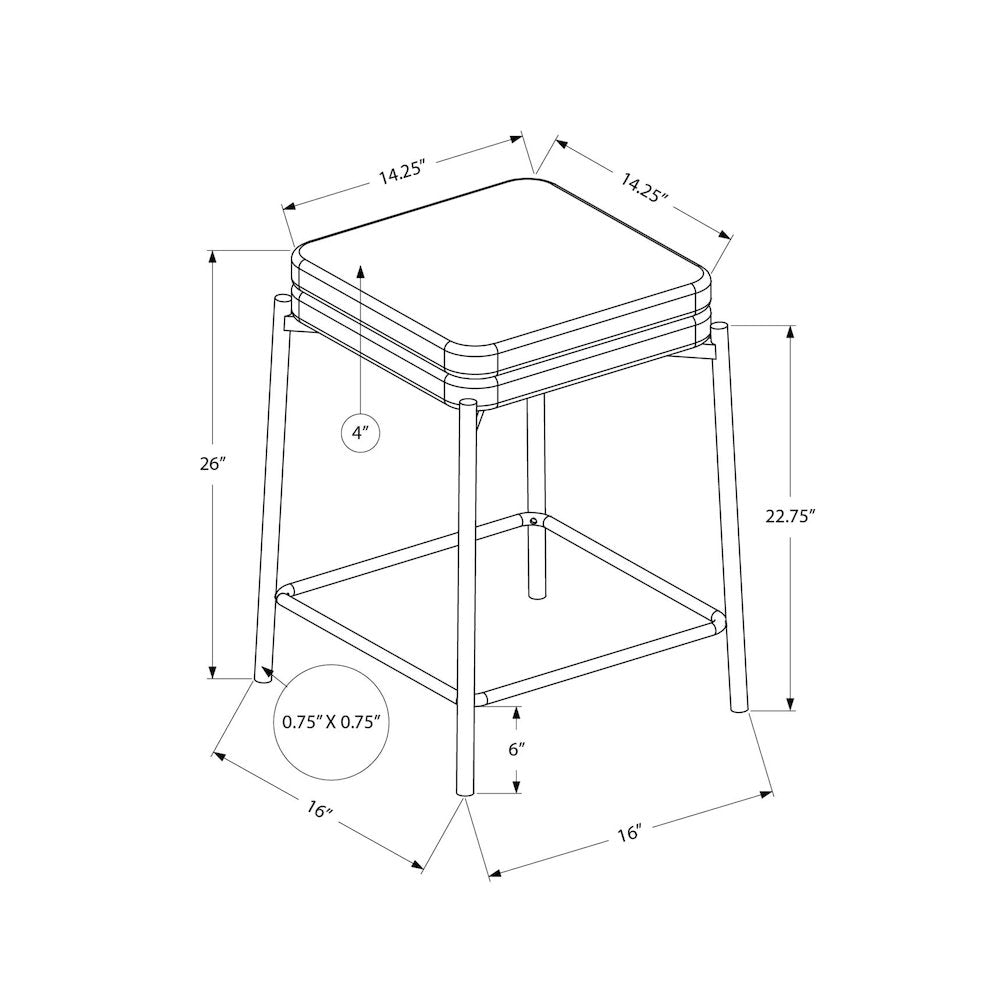 Guilford - Barstool Counter Height Set Of 2 Kitchen Grey Fabric Black