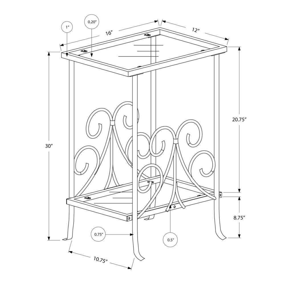 Geneva - Accent Table Side End Nightstand Lamp Living Room Bedroom Tempered