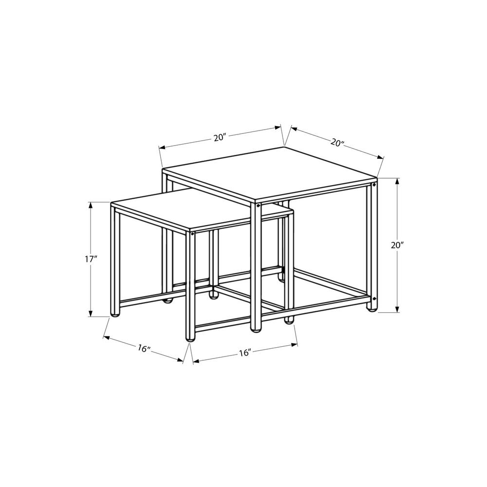 Parkson - Nesting Table Set Of 2 Side End Metal Accent Living
