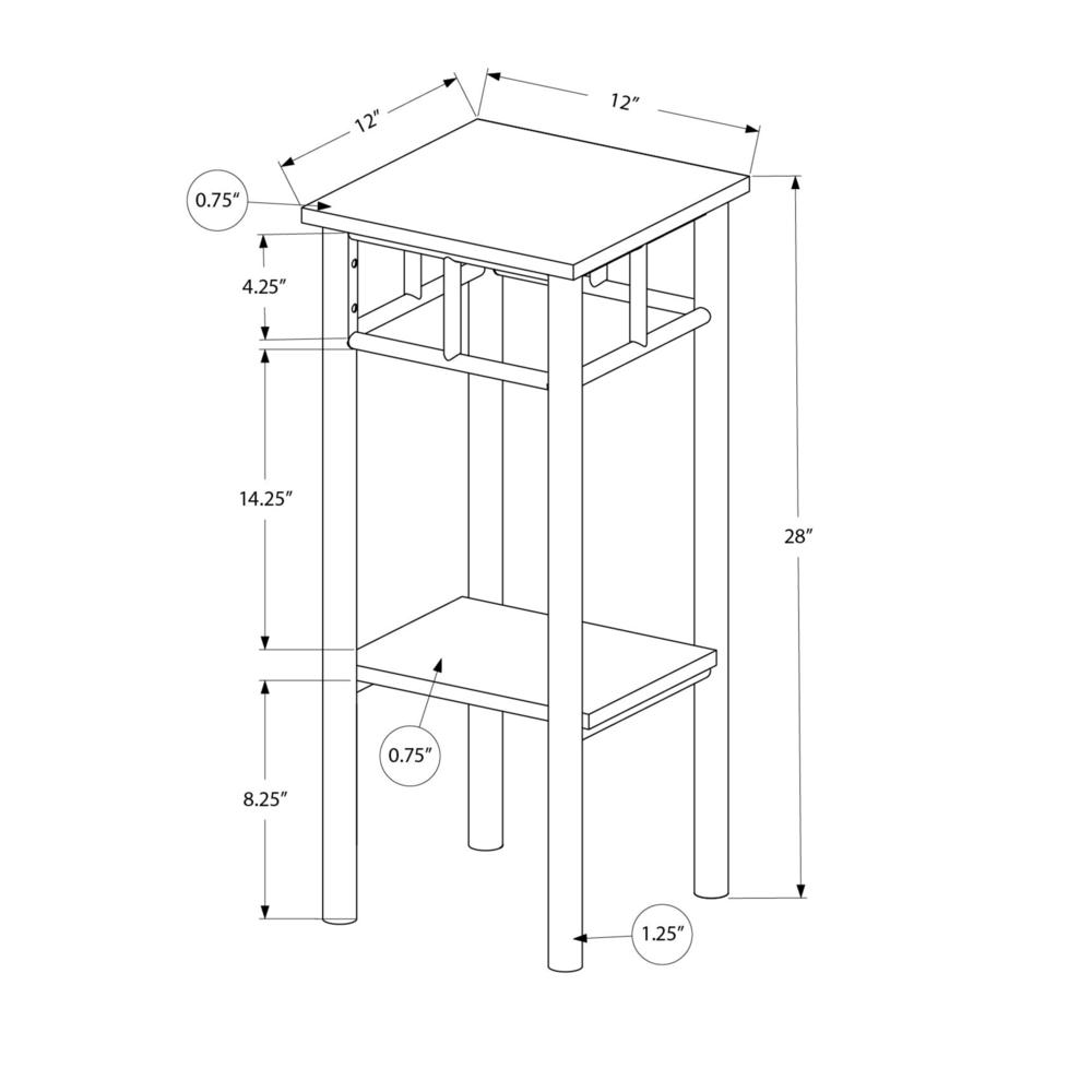 Brookfield - Accent Table Side End Plant Stand Square Living Room Bedroom