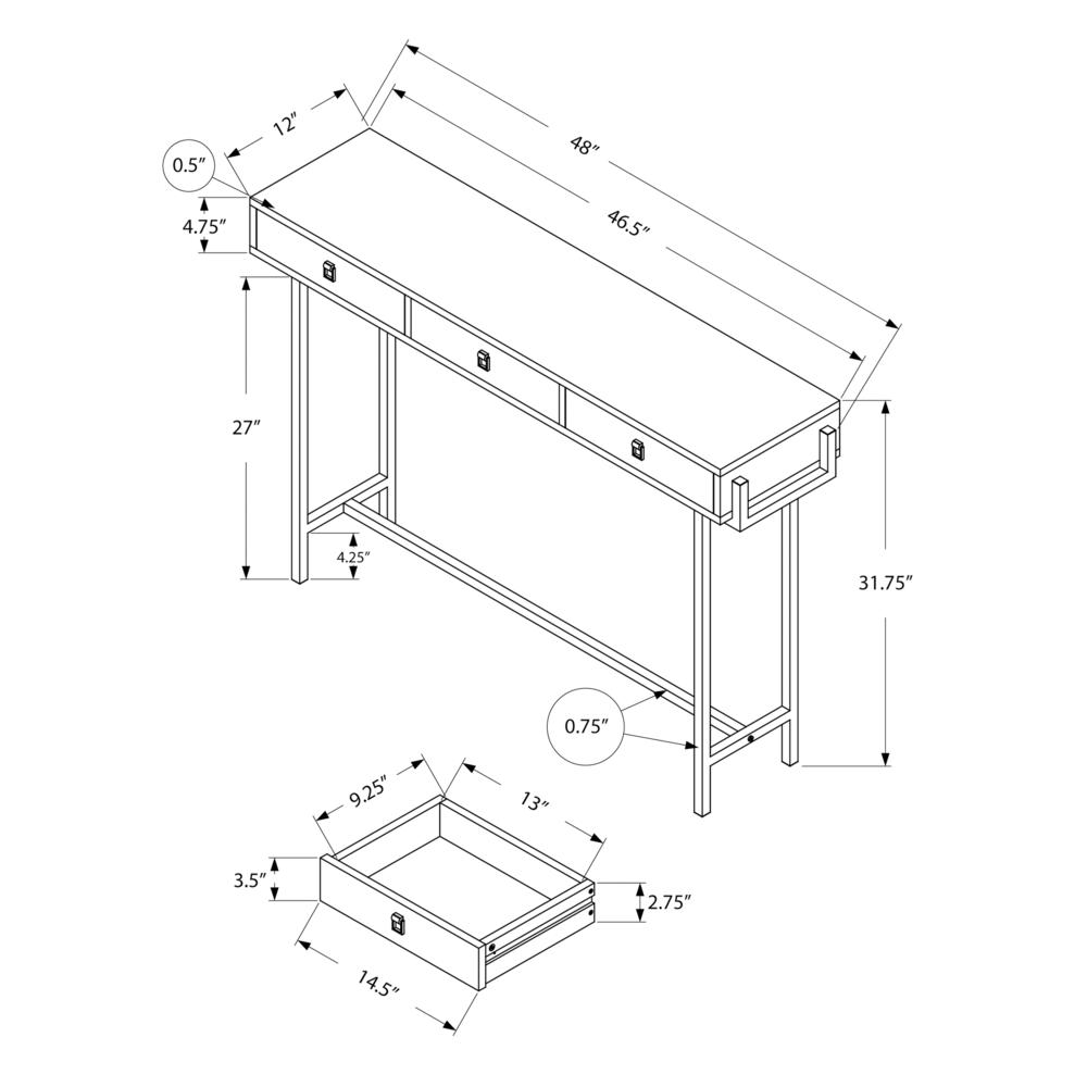 Adelia - Accent Table Console Entryway Narrow Sofa Storage Drawer Living Room