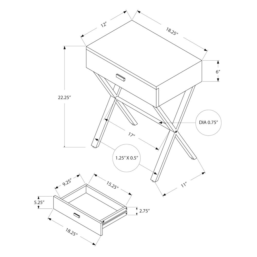 Fella - Accent Table Side End Nightstand Lamp Storage Drawer Living Room