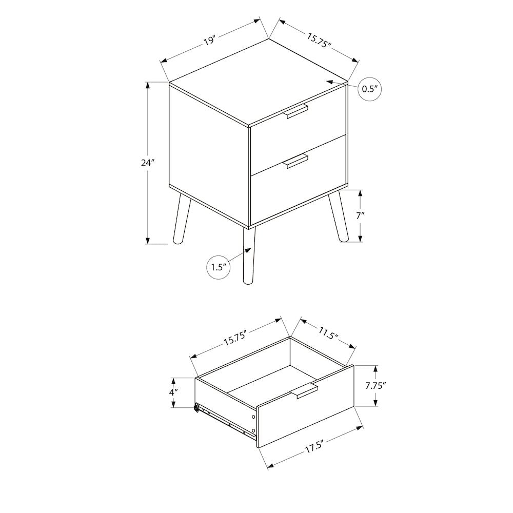 Petronelle - Accent Table Bedroom End Living Room Nightstand Side Table Storage