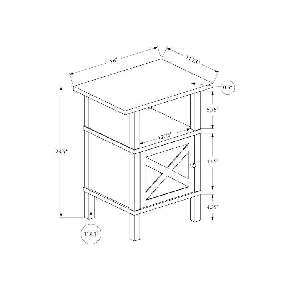 Elladio - Accent Table Side Table End Living Room Small Storage Dark