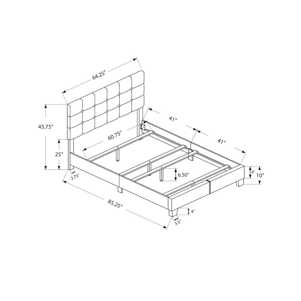 Alba - Bed Bedroom Frame Only Queen Size Upholstered Dark Grey Boucle