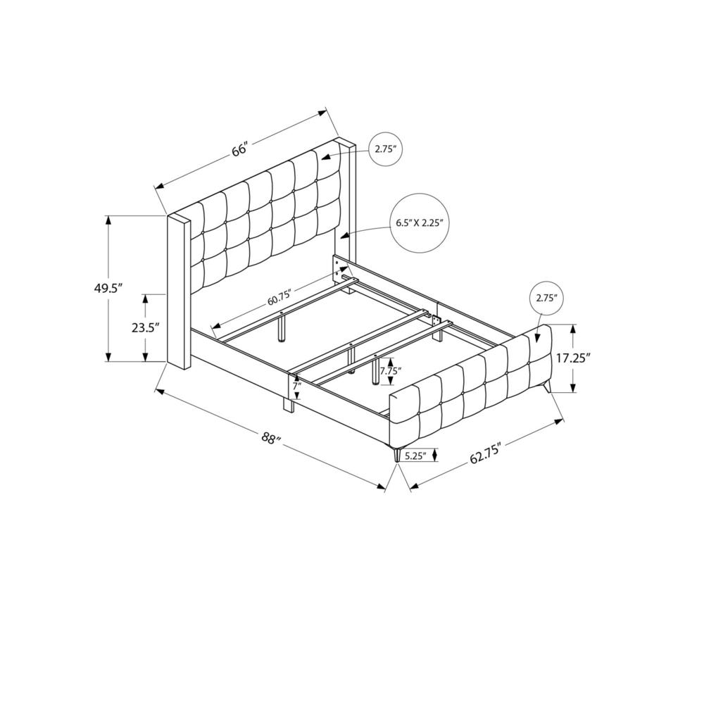 Newberry Cambria Queen Size Upholstered Bed Beige Linen – Sleek Chrome Frame Design