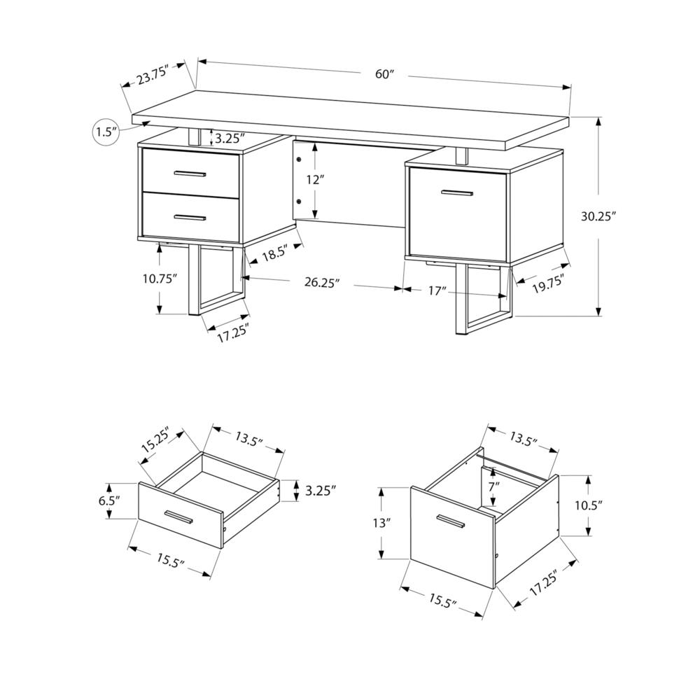 Ela - Computer Desk Home Office Laptop Left Right Set-up Storage Drawers