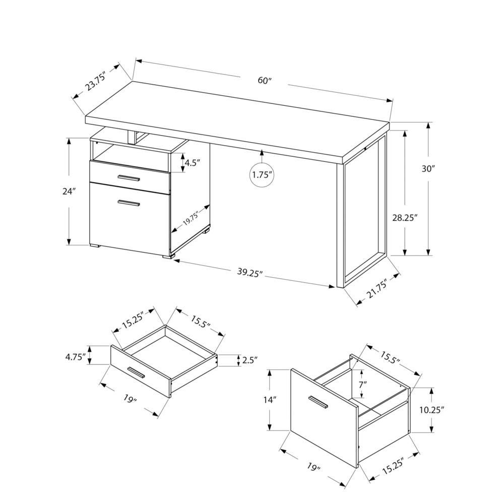 Dori - Computer Desk Home Office Laptop Left Right Set-up Storage Drawers