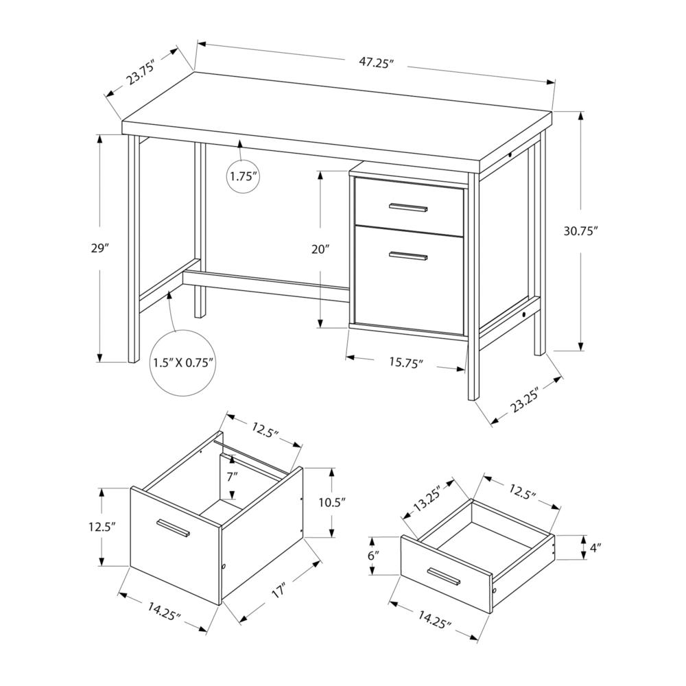 Jeane - Computer Desk Home Office Laptop Left Right Set-up Storage Drawers