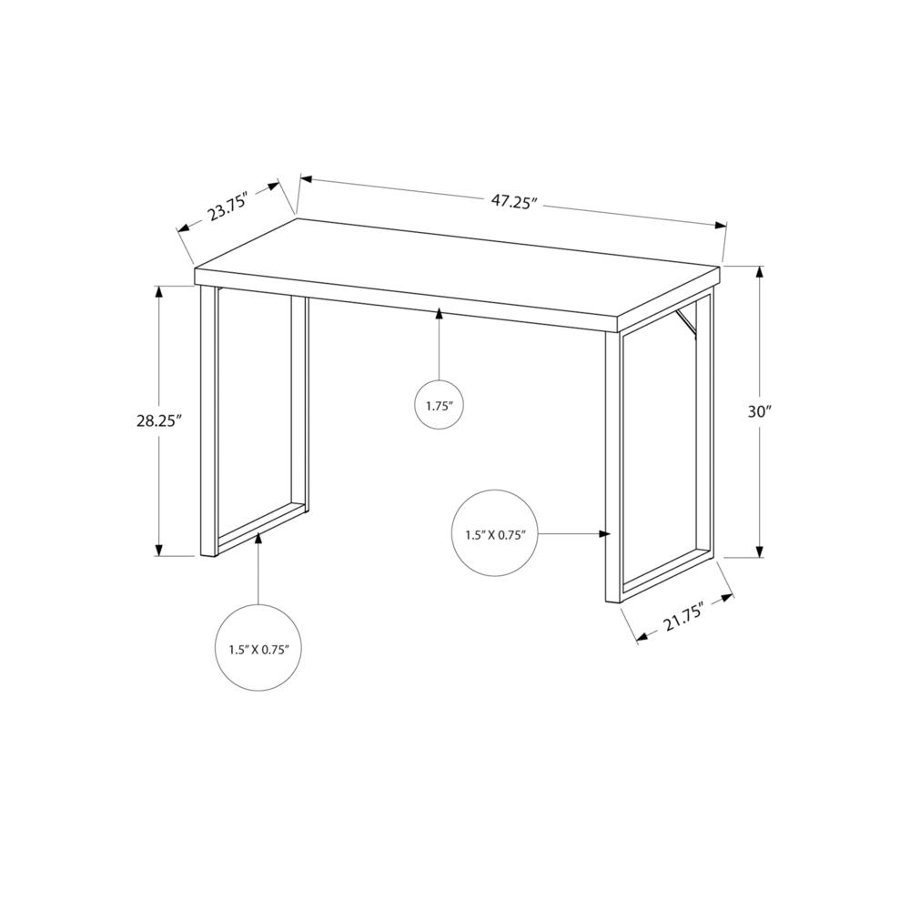 Nada - Computer Desk Home Office Laptop 48"L Work White Laminate Grey
