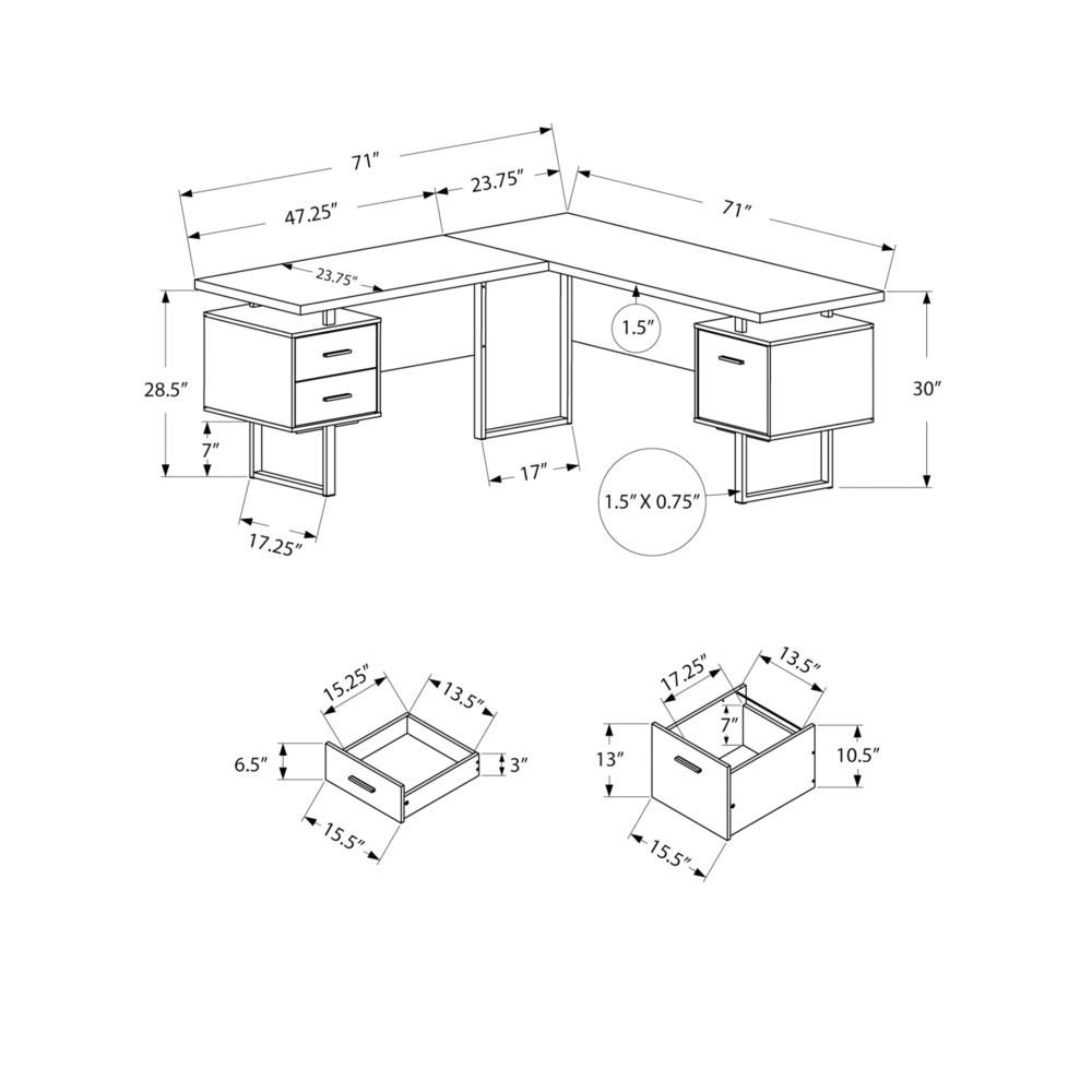 Aras - Computer Desk Home Office Corner Left Right Set-up Storage Drawers