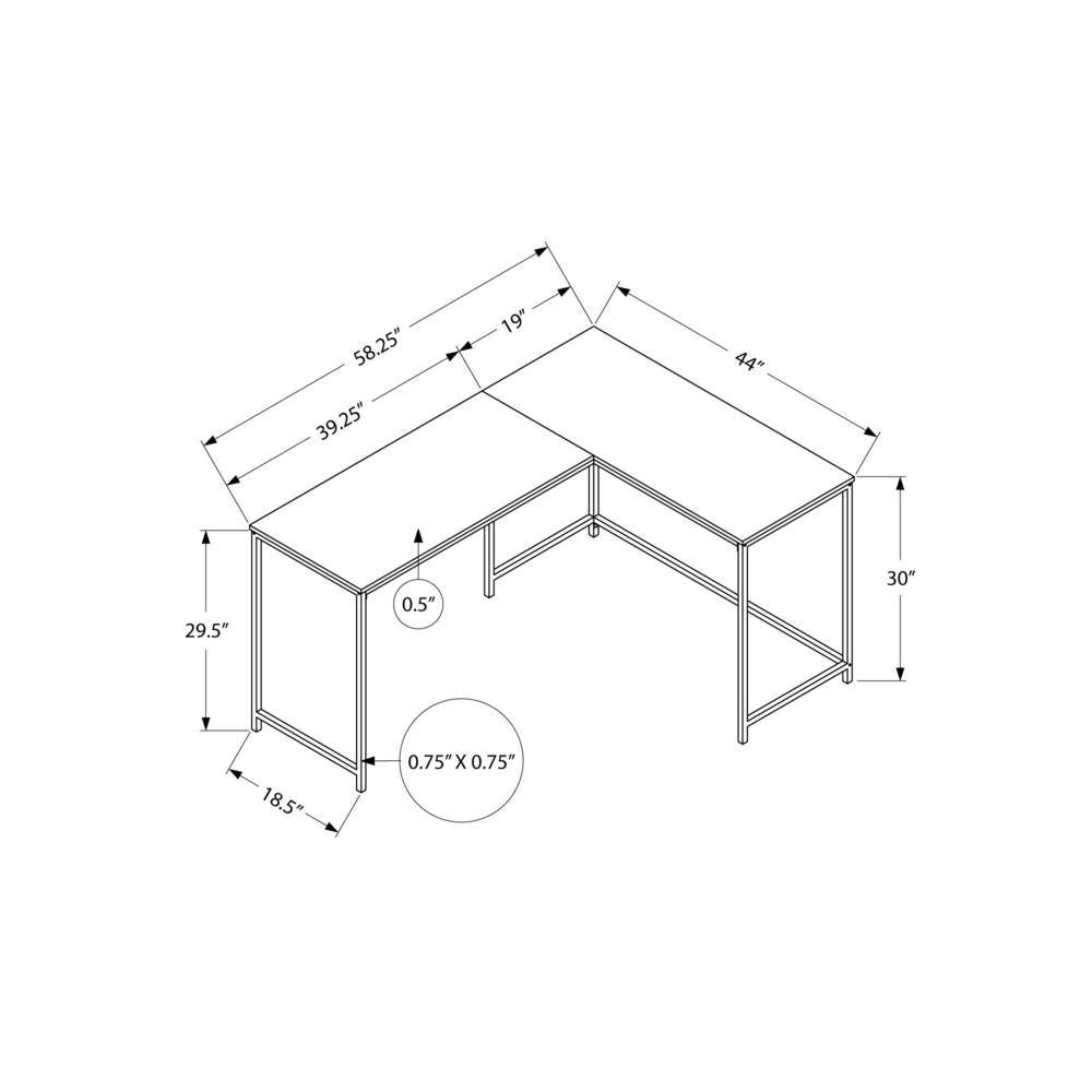 Destin - Computer Desk Home Office Corner 58"L L Shape Work Laptop