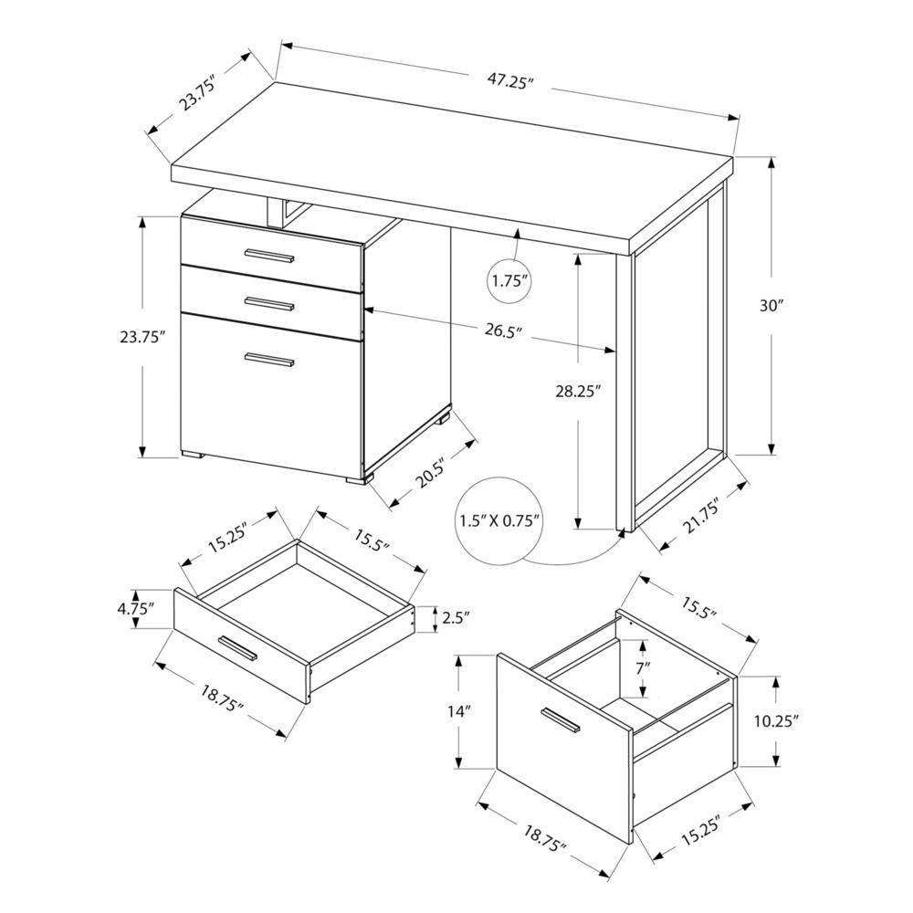 Leland - Computer Desk Home Office Laptop Left Right Set-up Storage Drawers