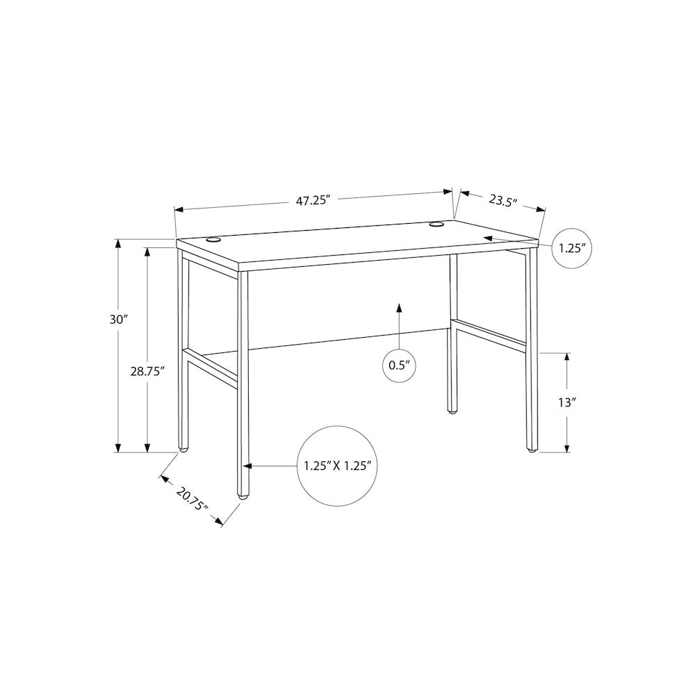 Sadiya - Computer Desk 48"L Work Home Office Commercial Grade Grey Laminate