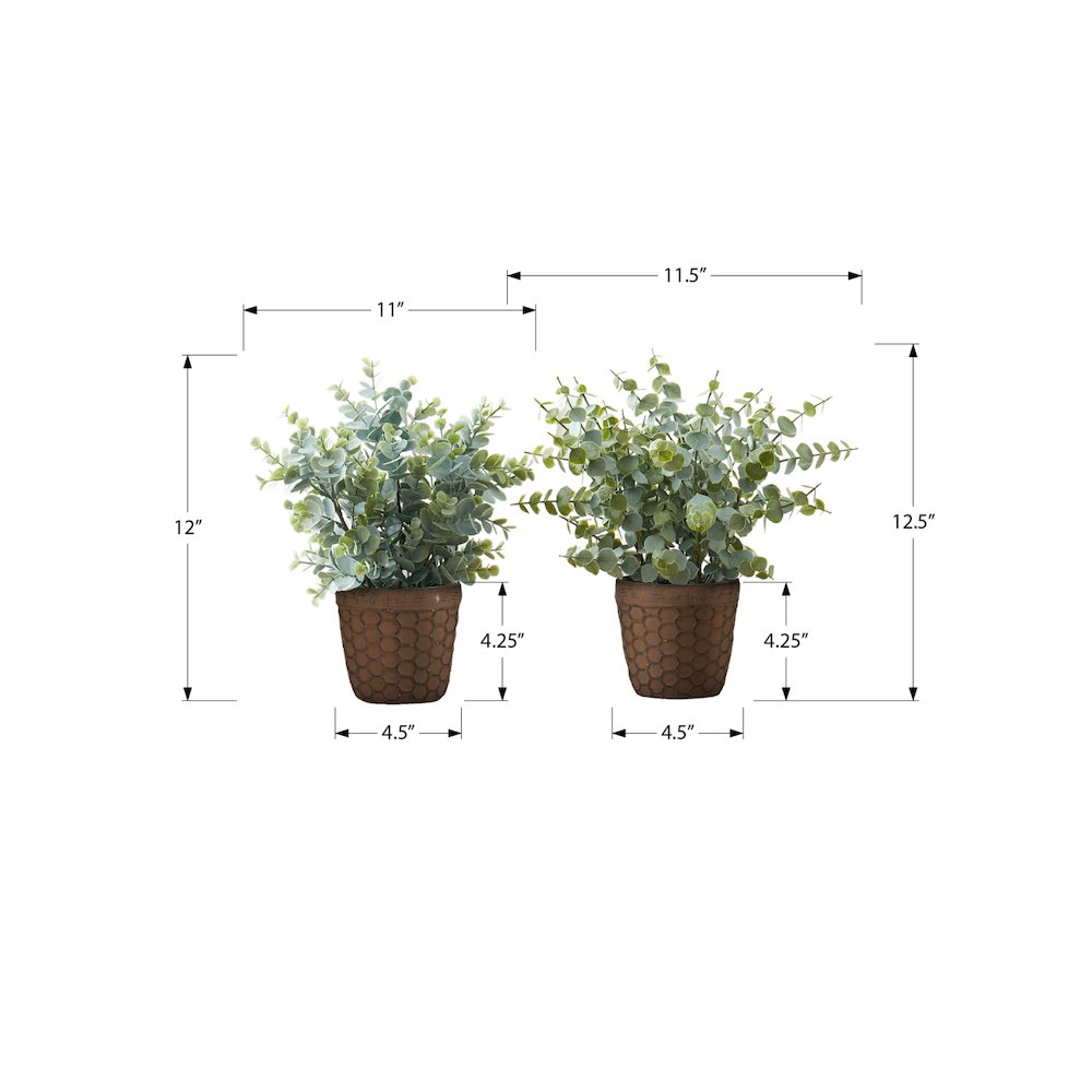 Irena - Artificial Plant 13" Tall Eucalyptus Grass Indoor Faux Fake Table