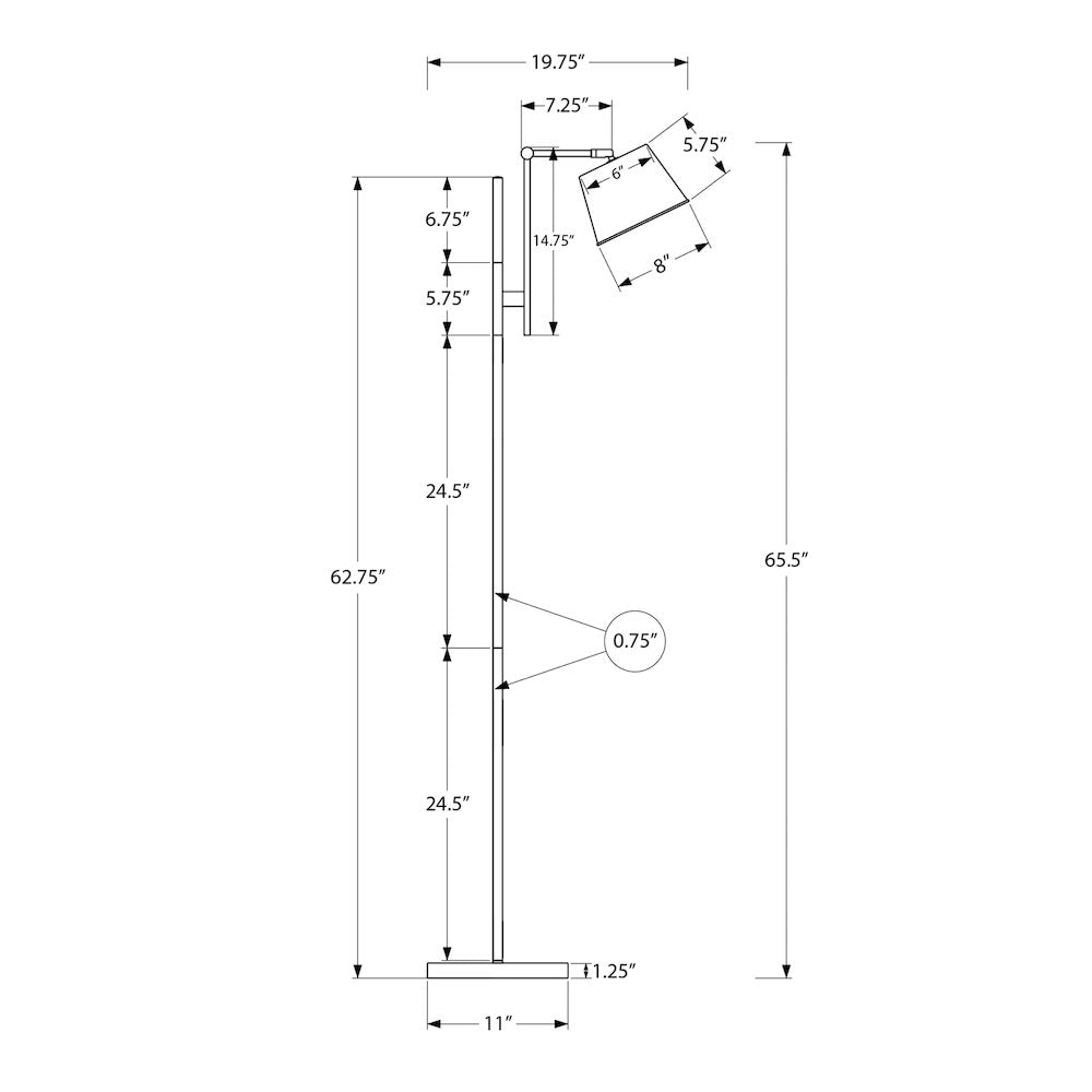 Tabanan - Lighting 65"H Floor Lamp Black Metal Nickel Shade Contemporary