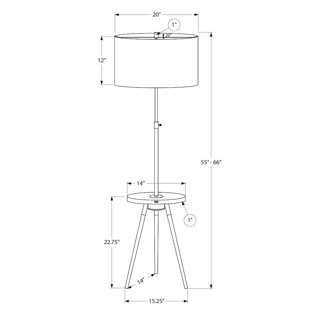 Kaloni - Lighting Floor Lamp 63"H Black Metal Ivory / Cream Shade
