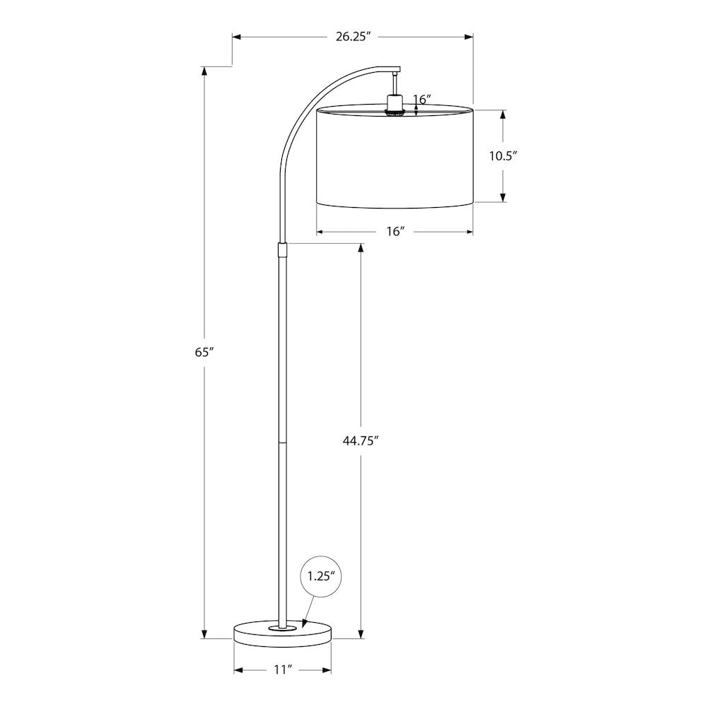Loften - Lighting 65"H Floor Lamp Brass Metal Ivory / Cream Shade