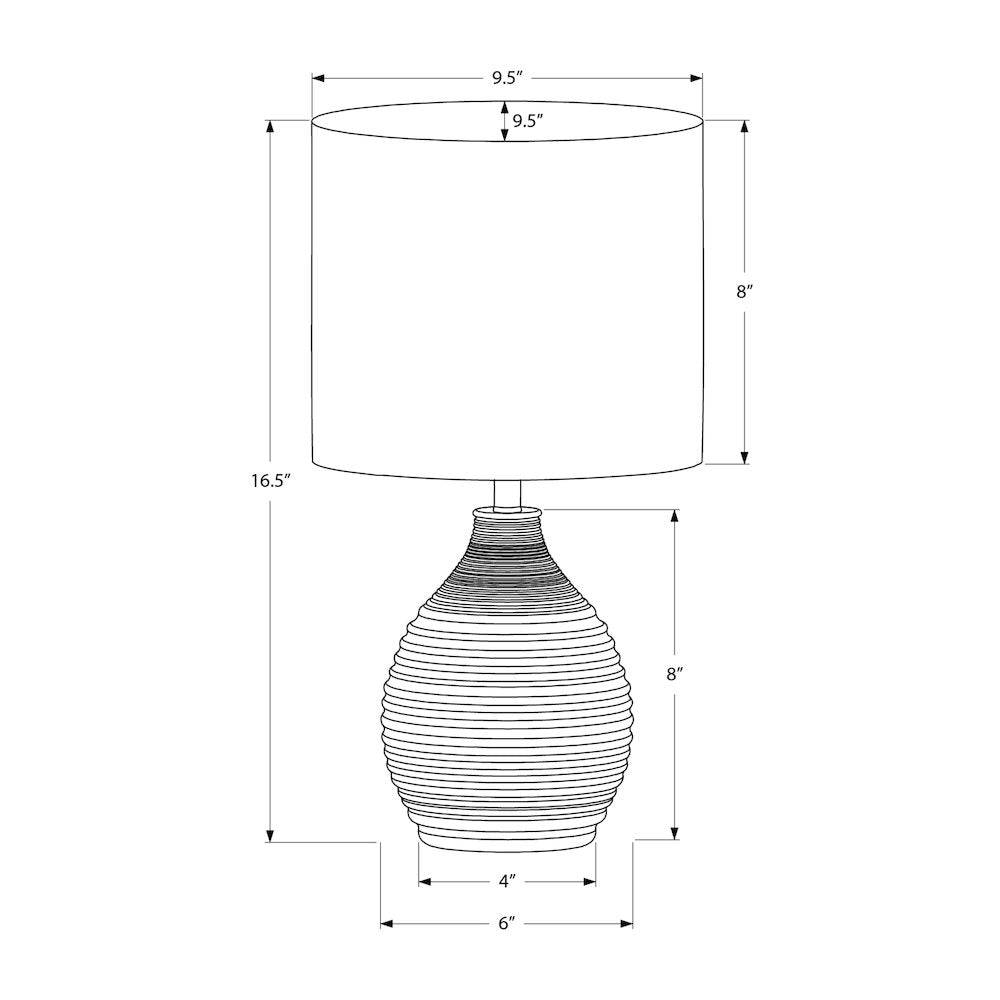 Latika - Lighting 17"H Table Lamp Brown Resin Ivory / Cream Shade