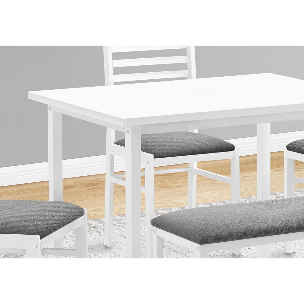 Javan - Dining Set 5pcs Set 40" Rectangular Kitchen Small White Metal
