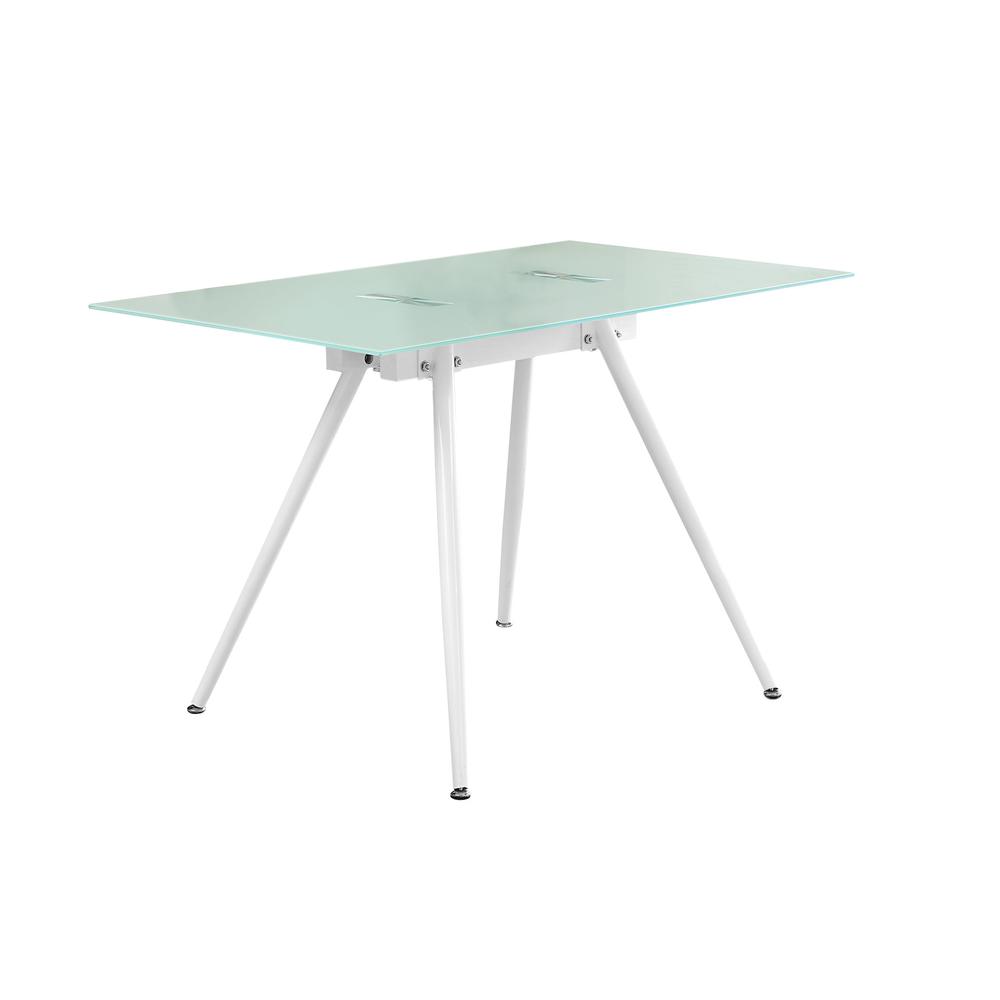 Amare - Computer Desk Home Office Laptop 48"L Work White Metal Tempered