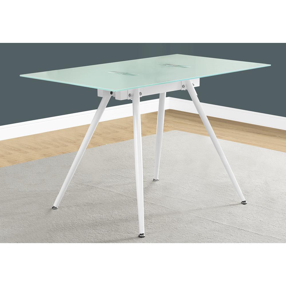 Amare - Computer Desk Home Office Laptop 48"L Work White Metal Tempered