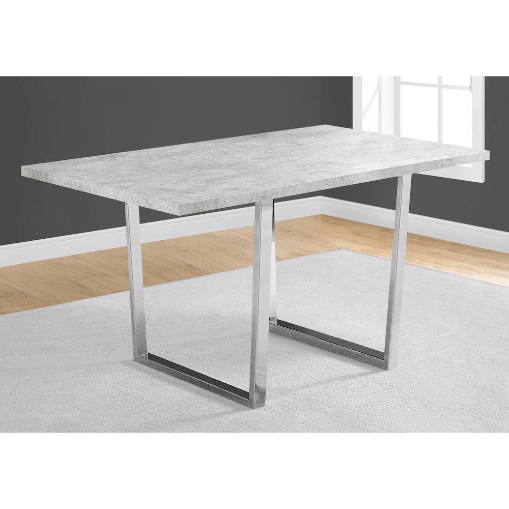 Carissa - Dining Table 60" Rectangular Kitchen Dining Room Grey Laminate Chrome
