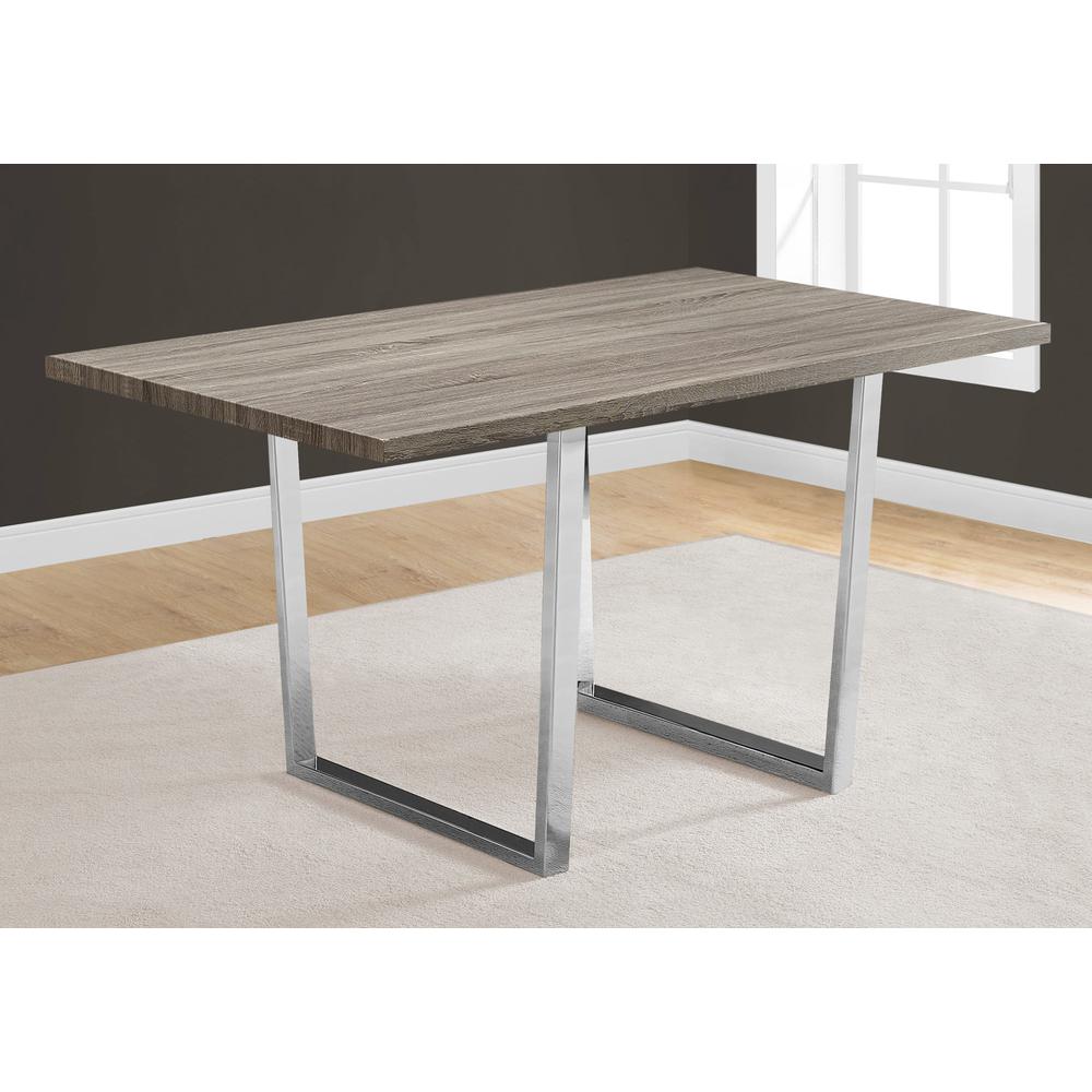 Chet - Dining Table 60" Rectangular Kitchen Dining Room Brown Laminate Chrome