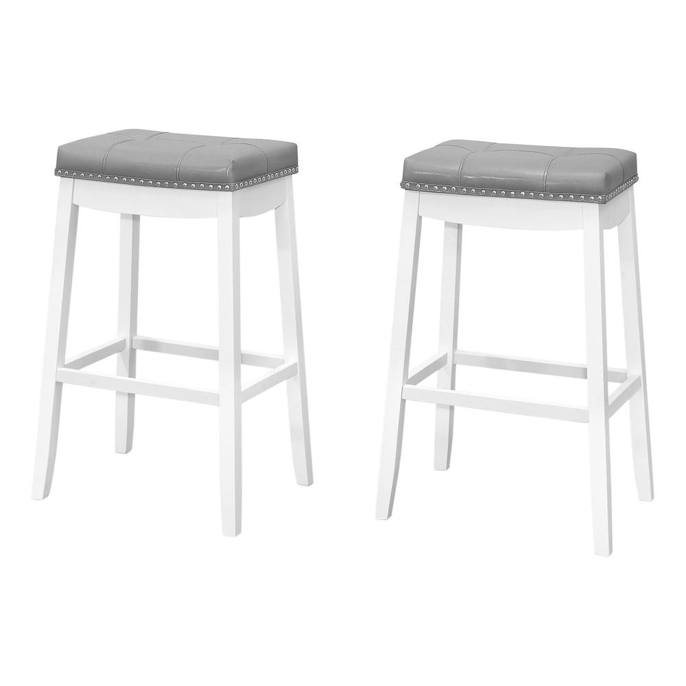 Berwick - Bar Stool Set Of 2 Bar Height Saddle Seat White