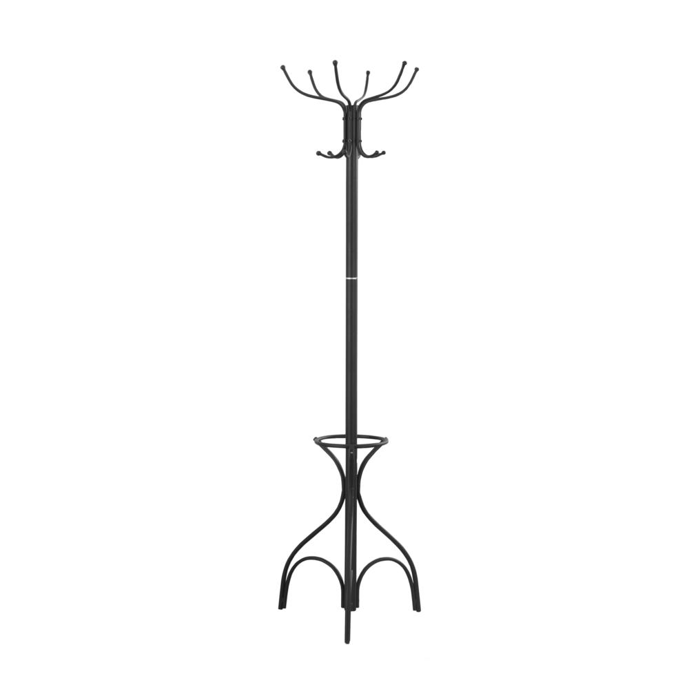 Reuben - Coat Rack Hall Tree 12 Hooks Entryway 70"H Bedroom Black