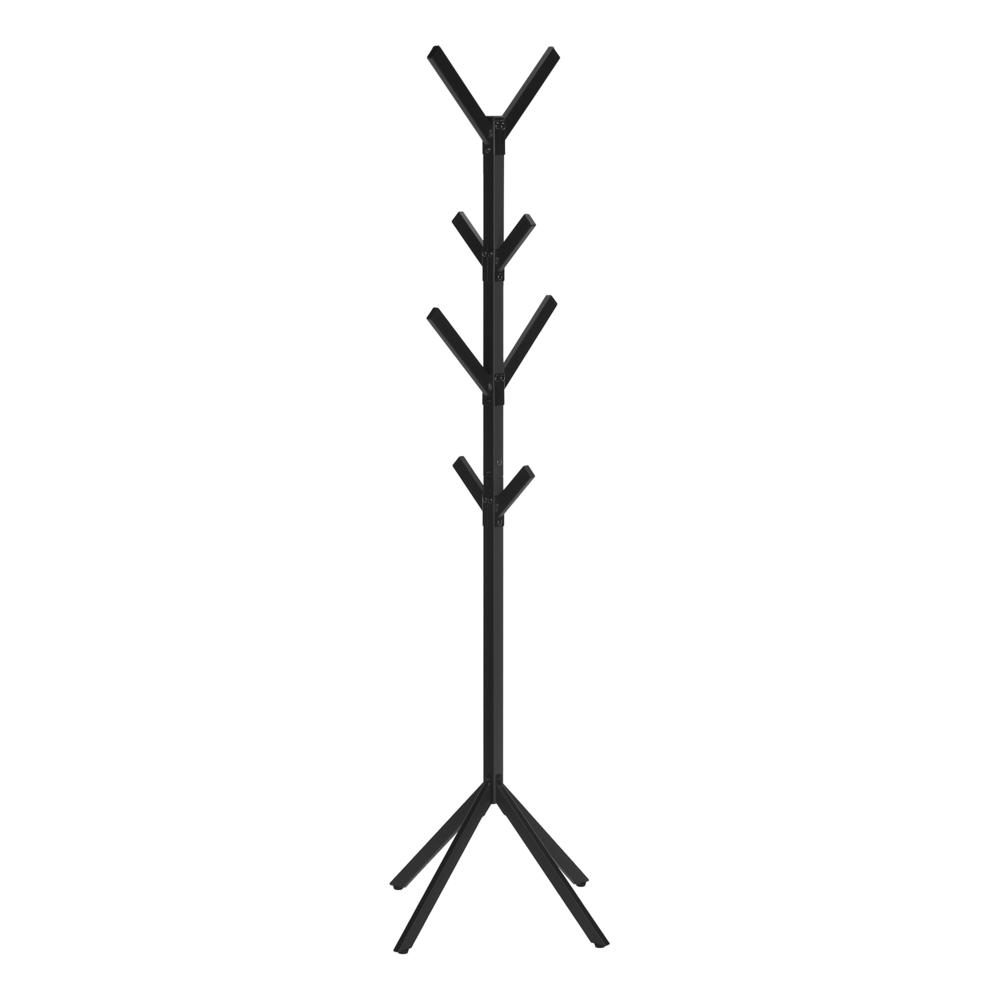 Moorish - Coat Rack Hall Tree 8 Hooks Entryway 70"H Bedroom Black